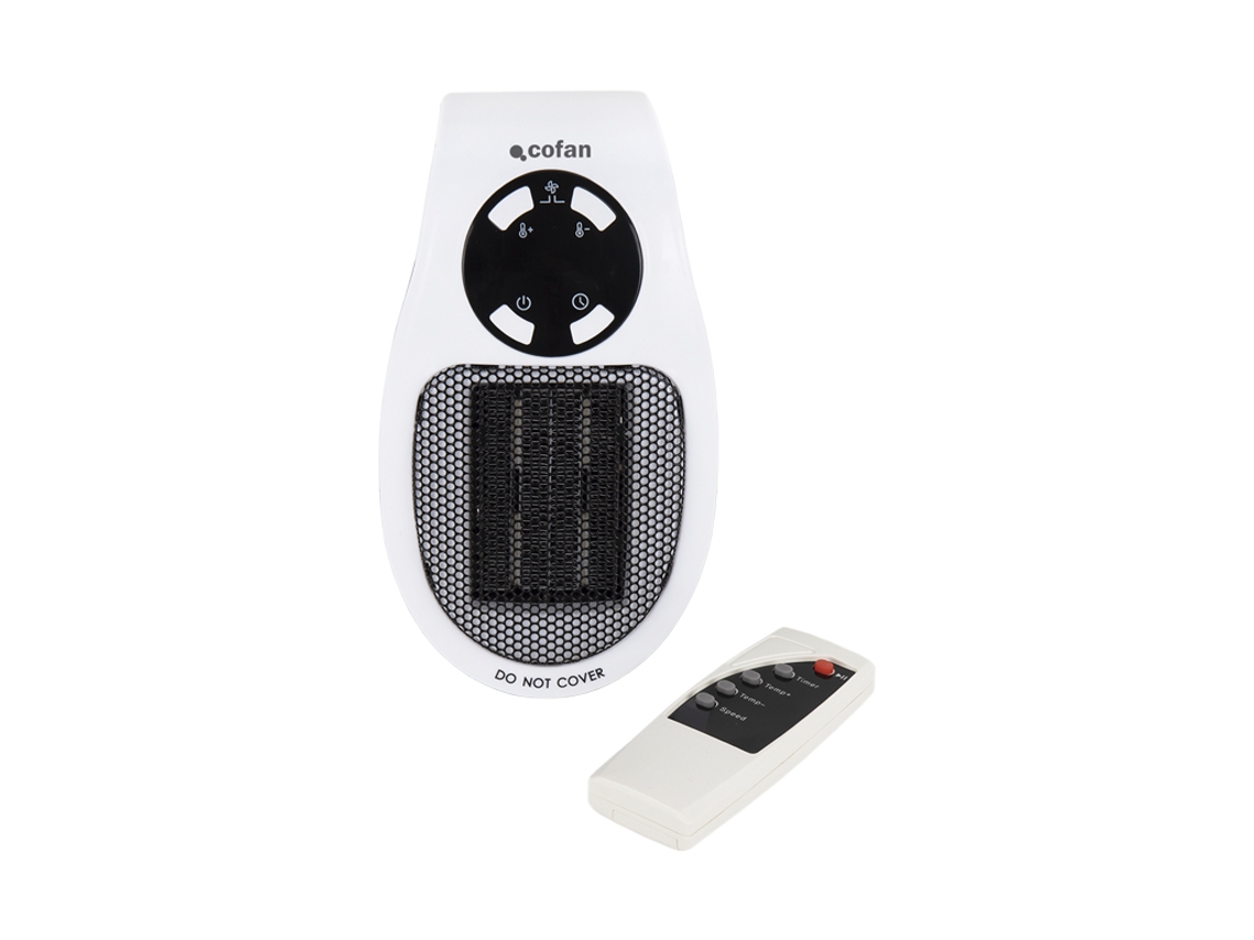Calefactor cerámico de enchufe con mando a distancia, termostato y pantalla digital