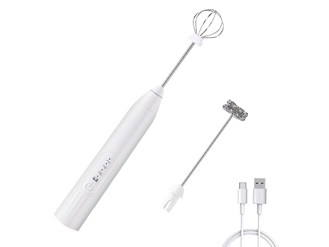 KOFIHETY Espumador de leche eléctrico - Recargable, con 2 varillas de acero inoxidable