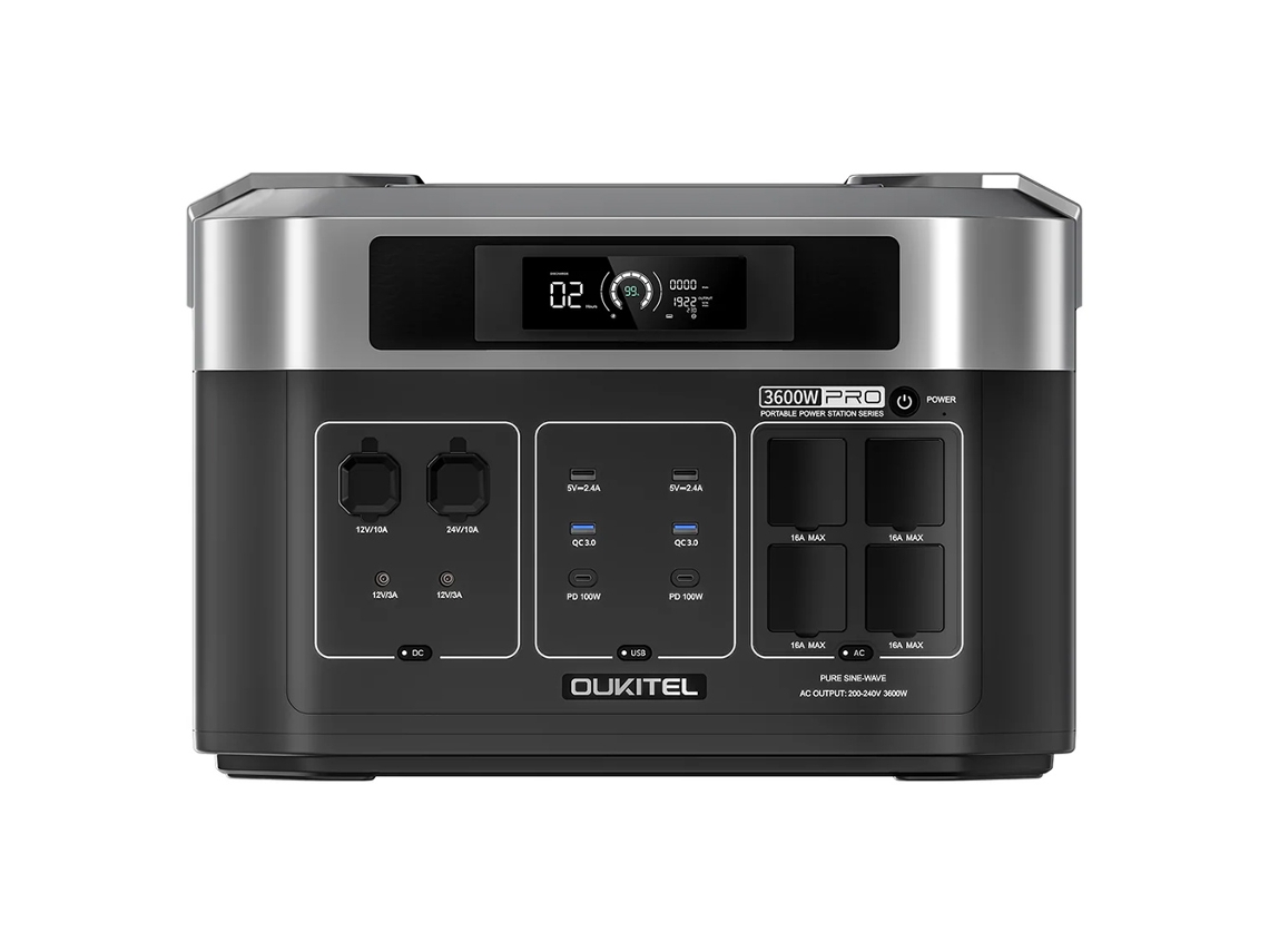 Estación de energía portátil OUKITEL BP2000 Pro Batería LiFePO4 2048Wh 16384Wh salida CA 3600W Control inteligente mediante aplicación