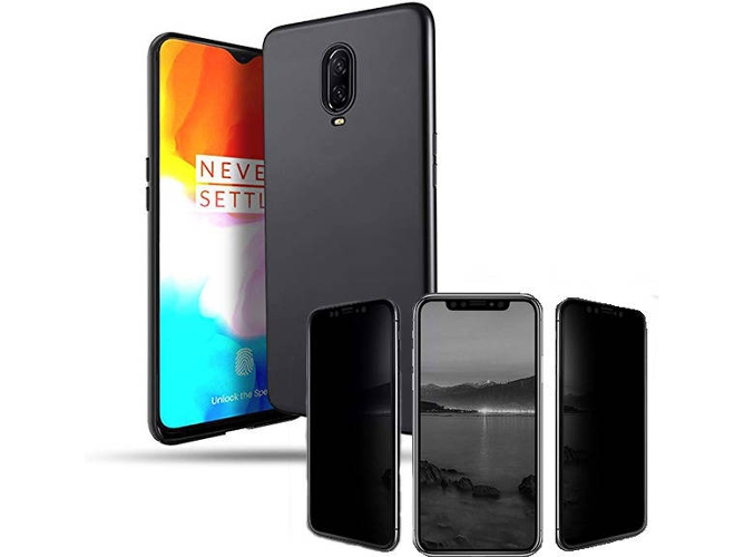 Kit Carcasa y Protector Privacy OnePlus 6T SlimShield Negro
