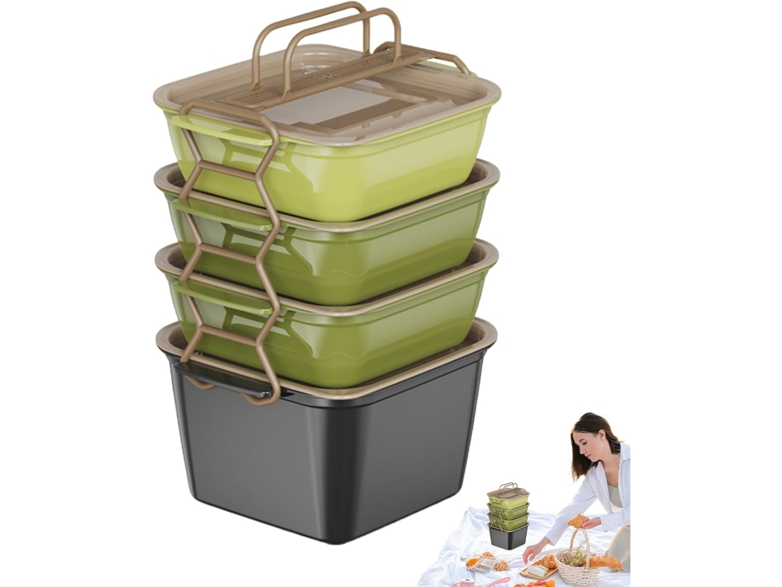 Recipiente Para El Almuerzo Escolar, Bandeja Para Fruta Fresca – Caja Portátil Reutilizable Para Fiestas