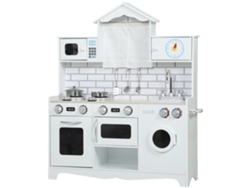 Cocina de juguete con horno y sonido para niños de 3 a 6 años, color blanco