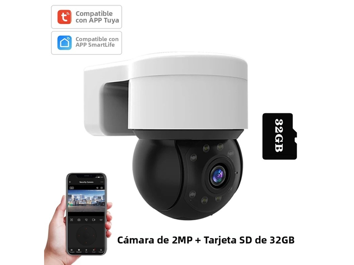 Cámara Ip Graffiti 1080p De 2 Mp (32 Gb), Controlada Por Aplicación Con Seguimiento Automático