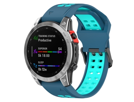 Correa Smartwatch para Garmin Fenix 7S/6S/5S Silicona Bicolor (Verde Azulado)