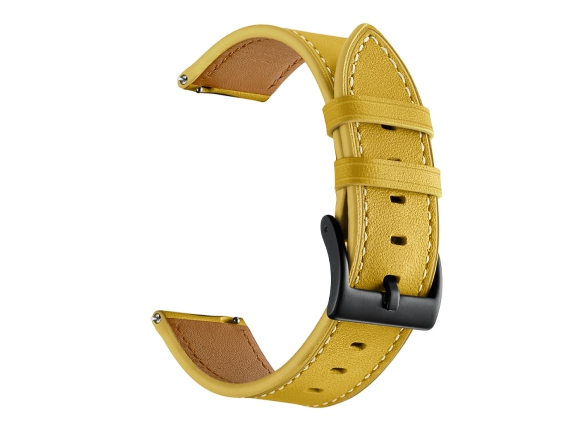 Bracelete Para Samsung Galaxy Watch 4 (40mm/44mm) - Couro - Amarelo