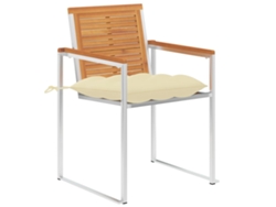 Pack 2 Uds Sillas De Jardín | Silla De Exterior | Sillon Jardín Con Cojines Madera Maciza Acacia Y Acero Wsd17188