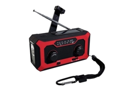 Generador de radio solar BESTVITE de 4000 mAh con manivela y linterna (rojo)