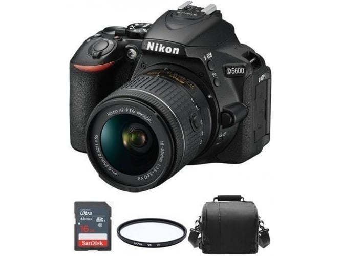 Kit Cámara Réflex NIKON D5600 AF-P 18-55MM F3.5-5.6G VR + Funda + SD 16GB + Hoya UX UV 55mm