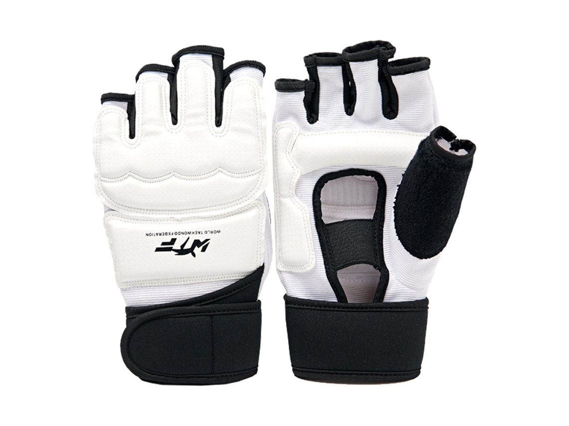 Guantes de repuesto profesionales para kickboxing, de medio dedo, de cuero sintético y acolchado de EVA, con cierre ajustable.