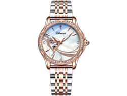 Relojes Femeninos De Acero Inoxidable Impermeables Con Detalles De Diamante Y Cuerda Automática Rosayuysan