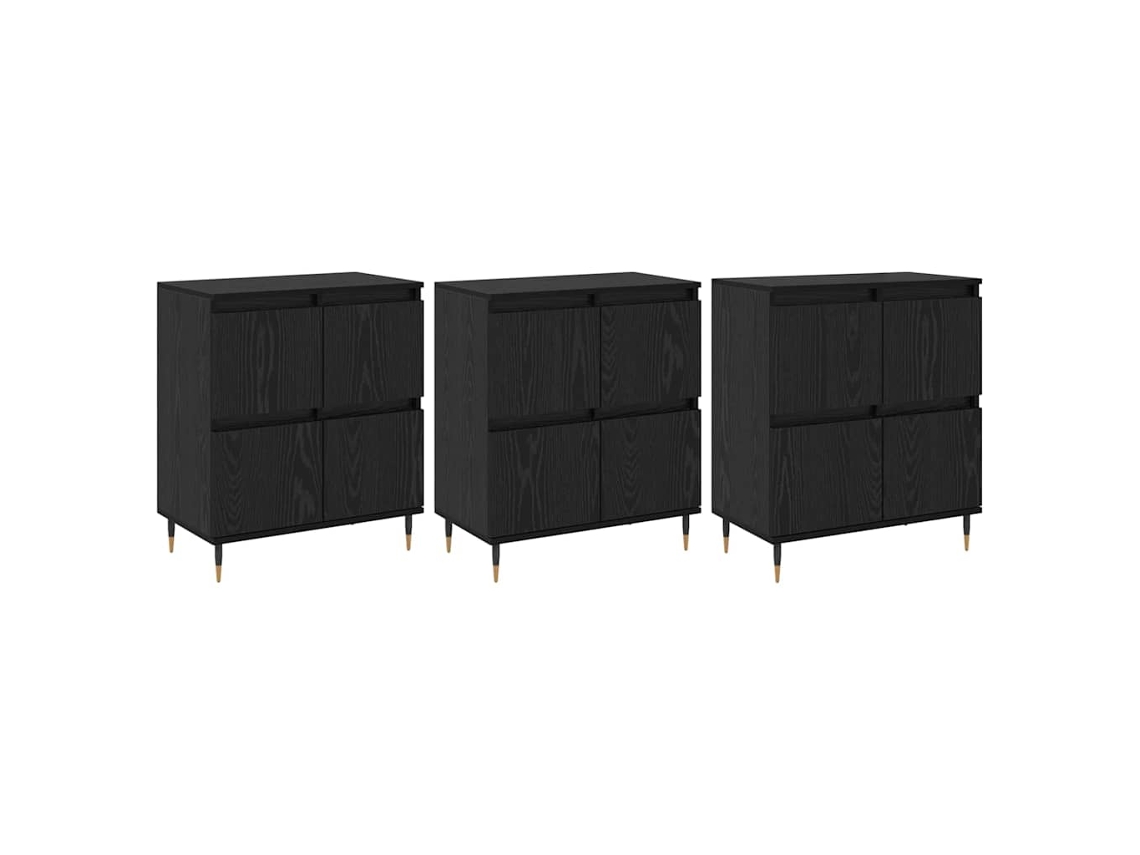 Mueble de almacenaje de 3 piezas, roble negro, 60x35x70 cm, MAISON EXCLUSIVE