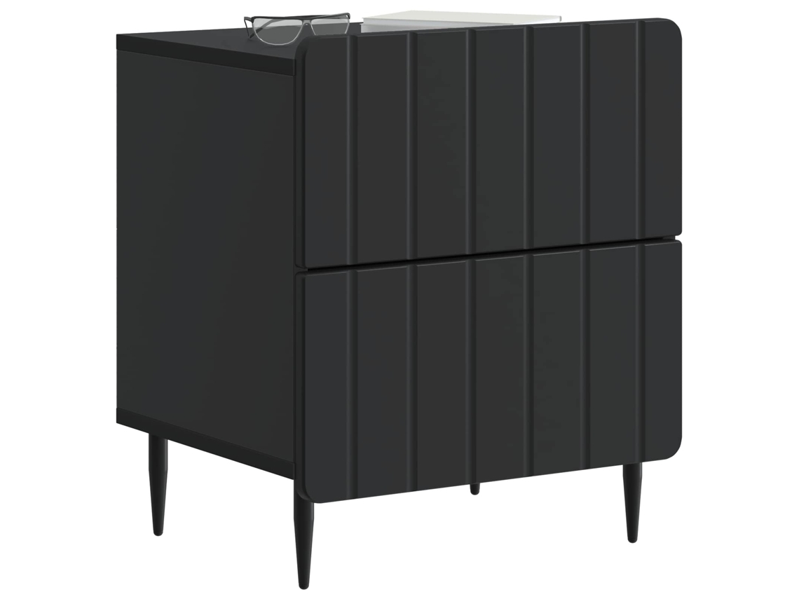 Maison Exclusive - Armario De Noche Con Cajón 2 Pcs Negro 43 X 34,5 X 49,5 Cm