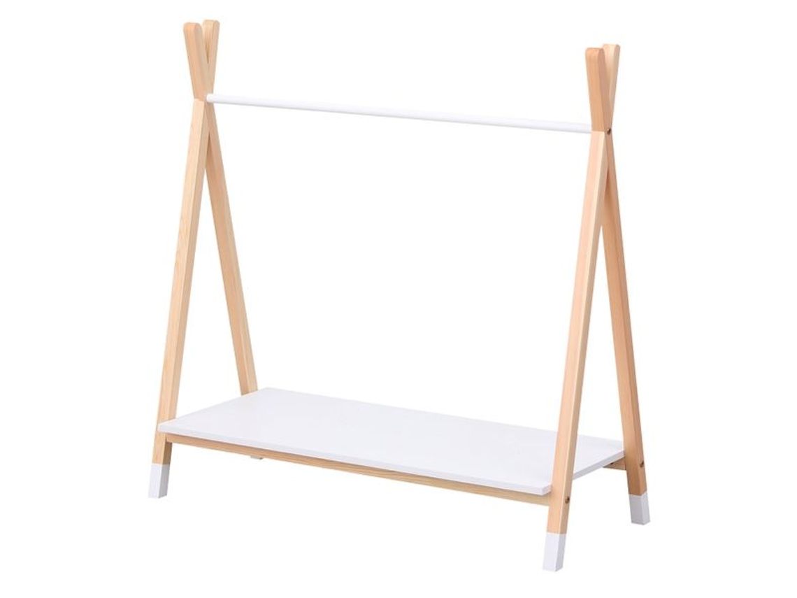 Perchero de madera y blanco para niños LOU HAPPY GARDEN