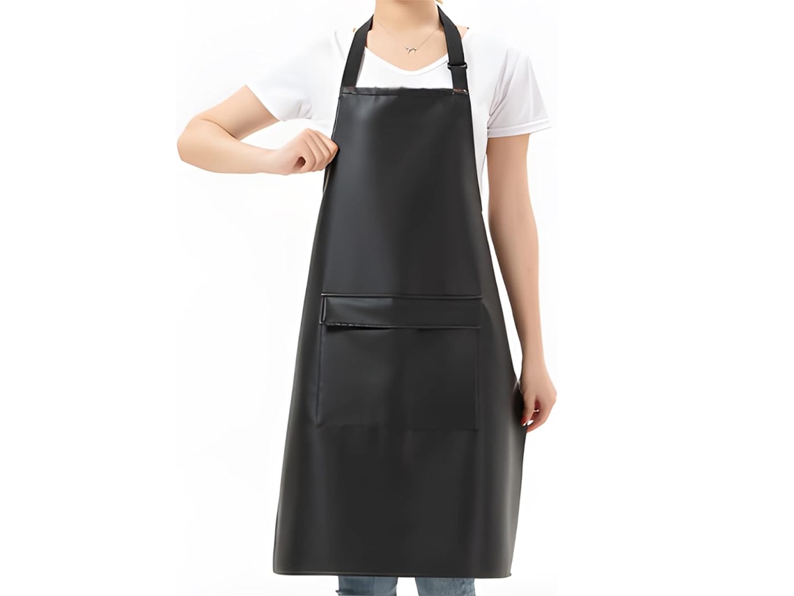 Delantal De Cuero Sintético Con Bolsillos Para Hombre Y Mujer, Impermeable Para Cocina, Cocinar, Lavado De Platos, Peluquería Canina