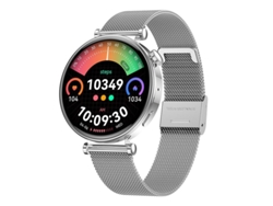 Reloj inteligente para mujer con llamadas Bluetooth, pantalla AMOLED de 1,32 pulgadas, múltiples modos deportivos y diseño moderno plateado Yizhood