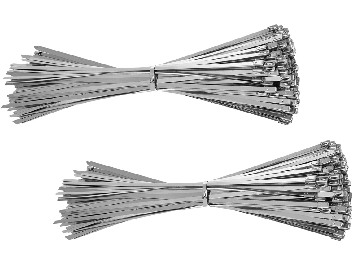 200 Bridas Metálicas Autoblocantes De Acero Inoxidable, Sujetadores Resistentes Para Cables.