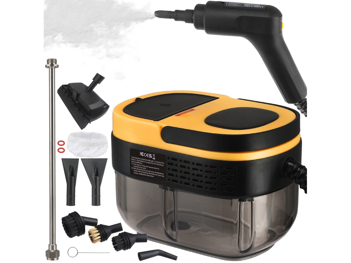 Limpiador a vapor portátil de 16 l, alta temperatura y alta presión, apto para la descontaminación del hogar y el coche, color naranja Cuich
