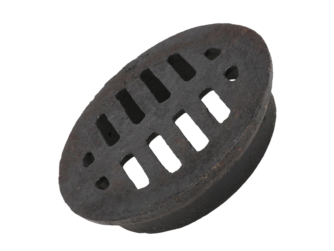 Desagüe Redondo De Hierro Fundido De 11,4 X 11,4 Cm Con Sifón Y Colador Anticabello Para Drenaje De Agua De Lluvia.