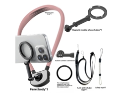 Soporte magnético de cuello para celular, para iPhone/Samsung/Huawei/Xiaomi, para grabación y transmisión en vivo - Pink Digitallab