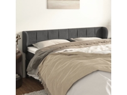 Cabecero De Terciopelo Gris Oscuro 183x23x78/88 Cm