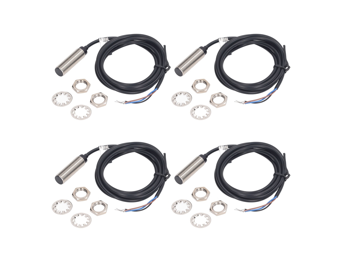 2026velora-4 Conjuntos Interruptor De Proximidad Inductivo 12mm Npn Dc 3 Cable Contacto Nc 6-36vdc Rango 2mm