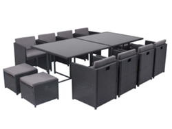 Conjunto de Comida CONCEPT U Miami 12 Personas em poli rattan Negro resina trançada
