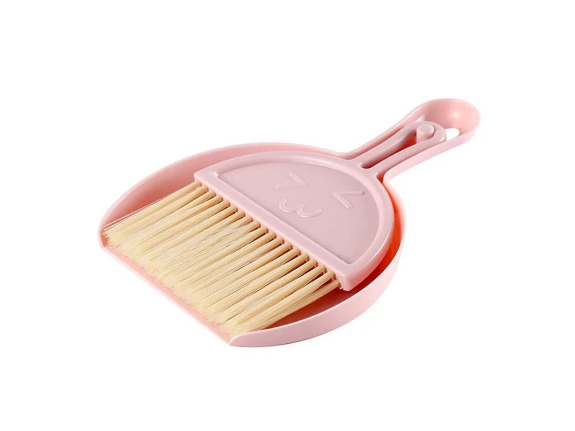 Juego de mini escoba y tamiz rosa Baok para escritorio de oficina