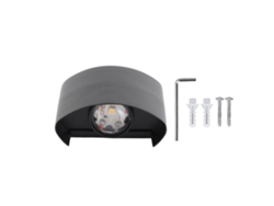 2026-lámpara De Pared Led Impermeable Aluminio Negro Aplique Exterior 110‑265v Luz Cálida