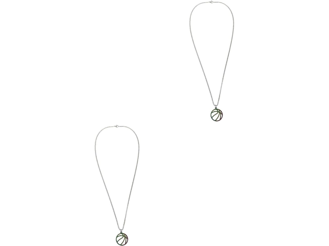 Colar De Basquete - Conjunto De 2 Peças - Decoração Esportiva - Pingente De Basquete - Colar Masculino - Colar Inovador Colar De Basque