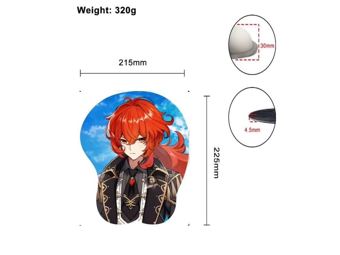 Alfombrilla de ratón de muñeca de silicona 3D de dibujos animados de anime G05 Lh-468 SIURN