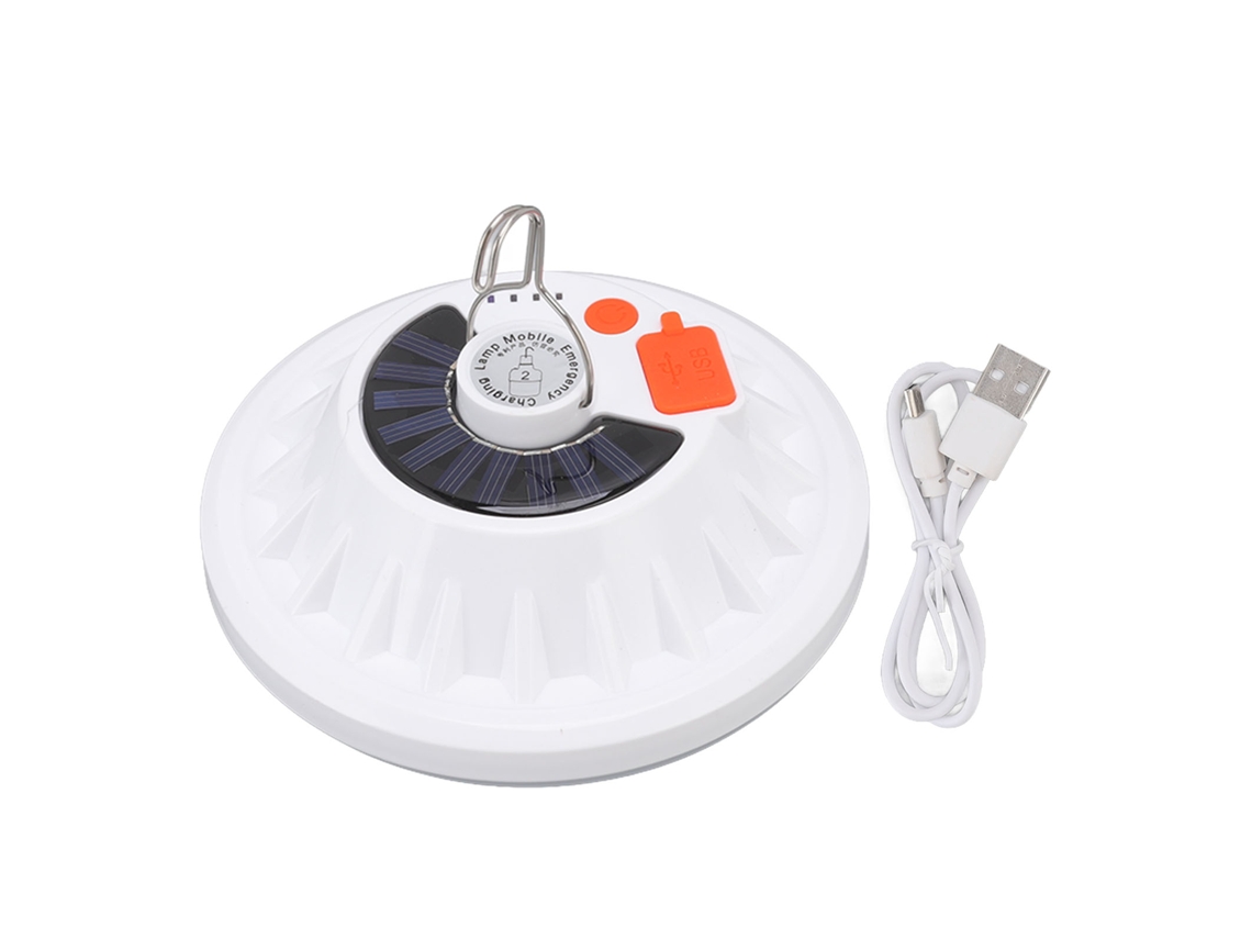 Linterna solar de emergencia 2026, resistente al agua IP65, 60 LED, recargable por USB, para acampada al aire libre.