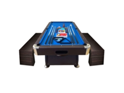 Mesa de Billar de 8 Pies con Banco de Almacenamiento – Viper Blue
