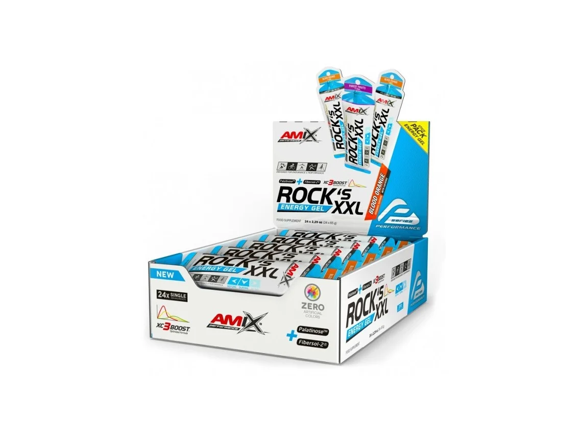 Rock´S Gel Xxl con Cafeína 24X65G Naranja AMIX