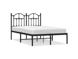 Maison Exclusive - Estructura Cama Sin Colchón Con Cabecero Metal Negro 120x200 Cm