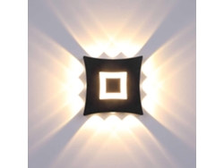 Aplique De Pared Led (interior/exterior) – 18 W, Resistente Al Agua Ip65 – Negro – Blanco Cálido