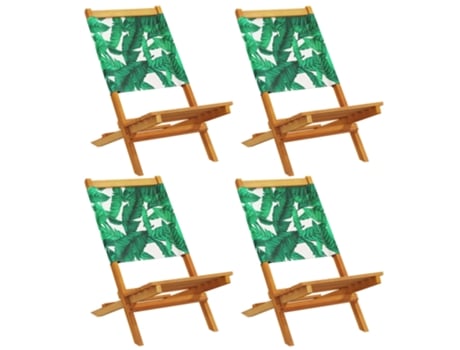 Conjunto 4 Silla De Jardín VIDAXL Verde Madera