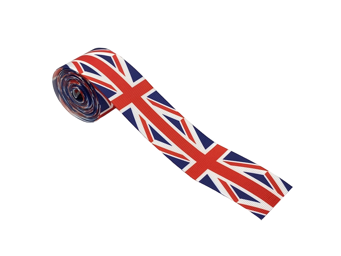 Fita Grosgrain Com Impressão Union Jack De 38mm Para Fabricação De Laços De Cabelo