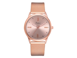 Reloj De Pulsera Lvpai Fashion Para Mujer Con Correa De Silicona Y Esfera Redonda De Aleación De Oro Rosa.