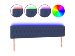 Cabecero con luces LED, tela azul, MAISON EXCLUSIVE (200x7x78 cm)