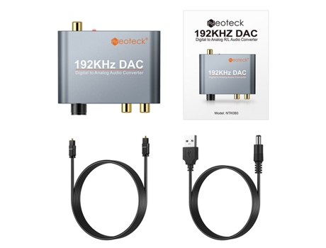 Decodificador de Audio SLOWMOOSE con Control de Volumen Adaptador Conversor para Dvd Gris