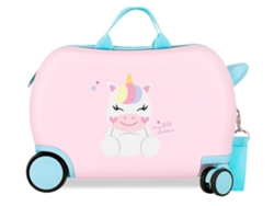 Maleta infantil Happy Pets Abs Pink Roll Road
