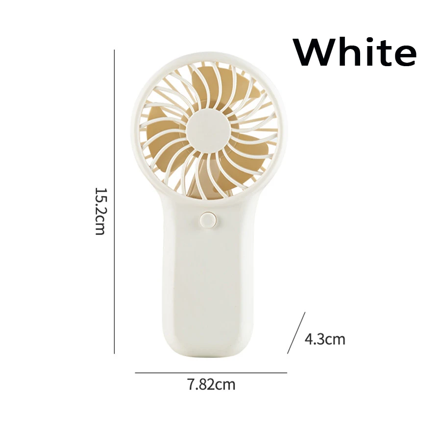 Ventilador Portátil (blanco, Pilas No Incluidas), Práctico Y Compacto, De Bolsillo Y De Mano, Funciona Con Pilas Aa.