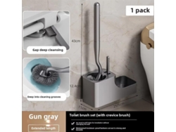 Juego de escobilla de baño con mango largo, ABS/PP, gris bronce Tommy01