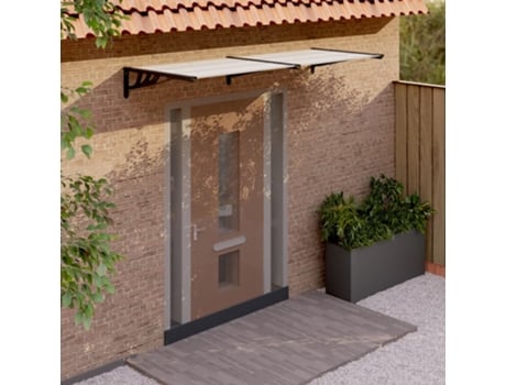 MAISON EXCLUSIVE Marquesina puerta policarbonato negro y transparente 239x90 cm