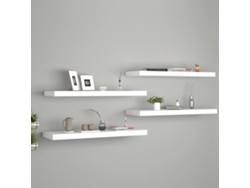 Estantes suspendidos de pared 4 piezas 80x23,5x3,8 cm MDF blanco