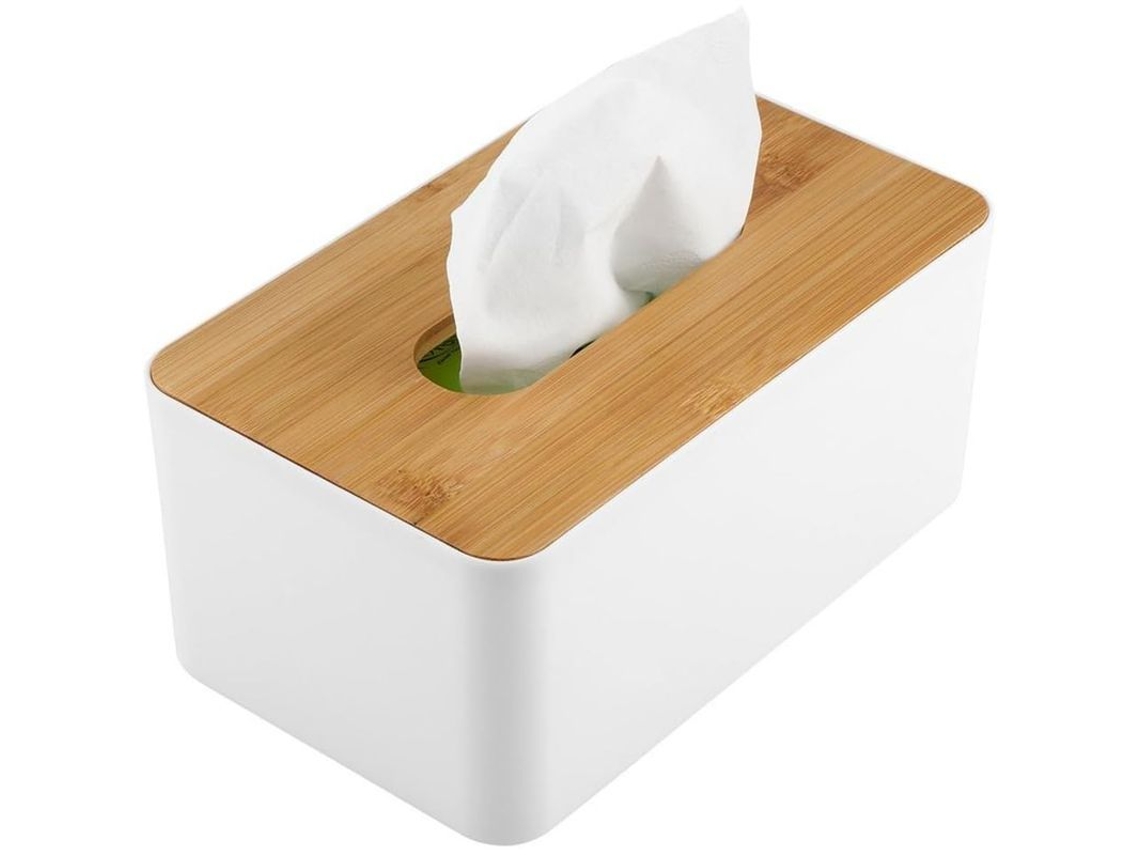 Rebe-caja De Papel Higiénico De Bambú Rectangular Moderna Organizador Para Baño Dormitorio Mesa 21x13x9.8cm