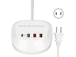 Cargador USB de 4 puertos EOOCOO, estación de carga multifuncional