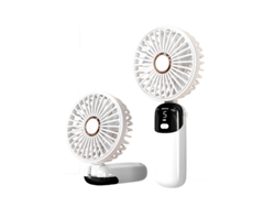 Ventilador portátil de mano, recargable por USB, funciona con pilas, color rosa. Panoona