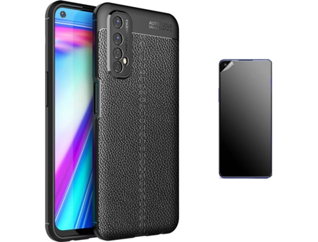 Kit Carcasa Y Protector Realme 7 4G Ultimatte Rugged Leather Negro