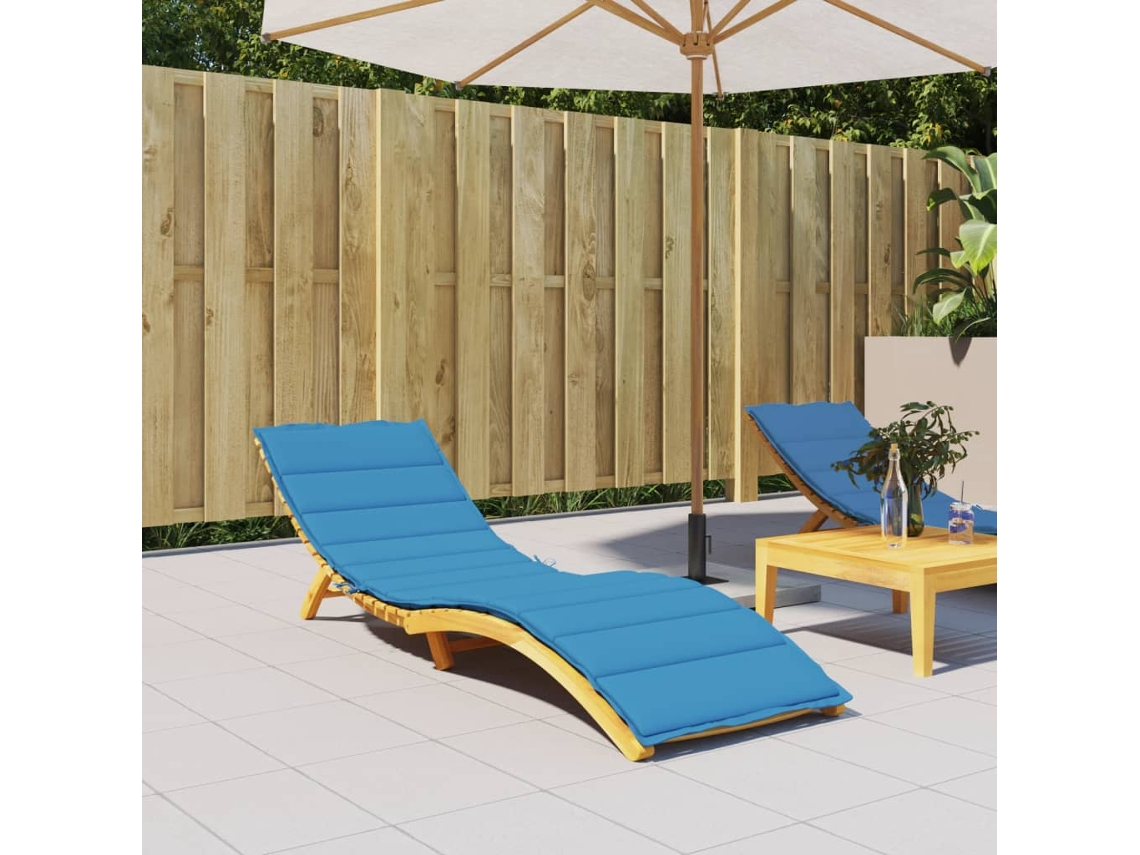 Cojín para tumbona 200x60x3 cm Tela Oxford Azul HARLANV1